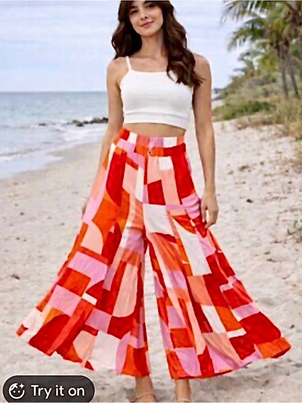 Petal & Pup Pomoa Geo Print Wide Leg Pants